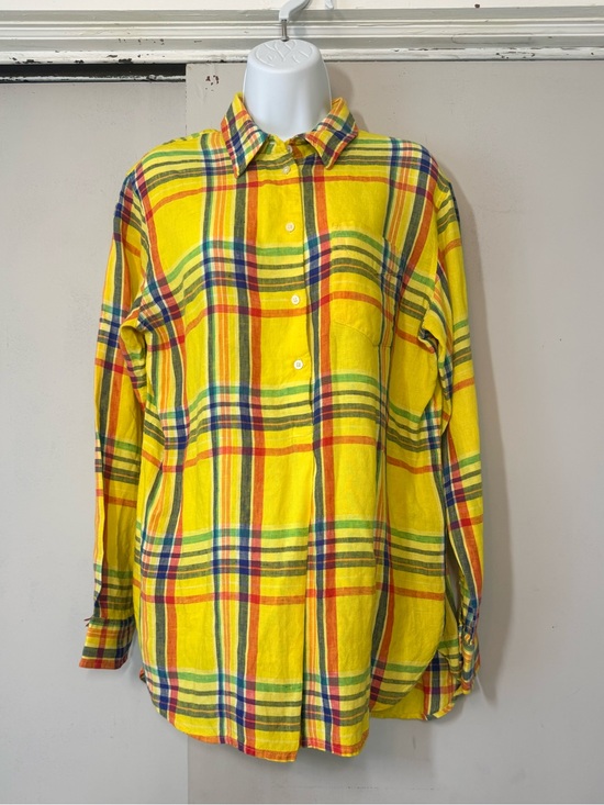 Ralph Lauren Other - Ralph Lauren 100% Bright Yellow Multi-Color Plaid Button-Down Shirt